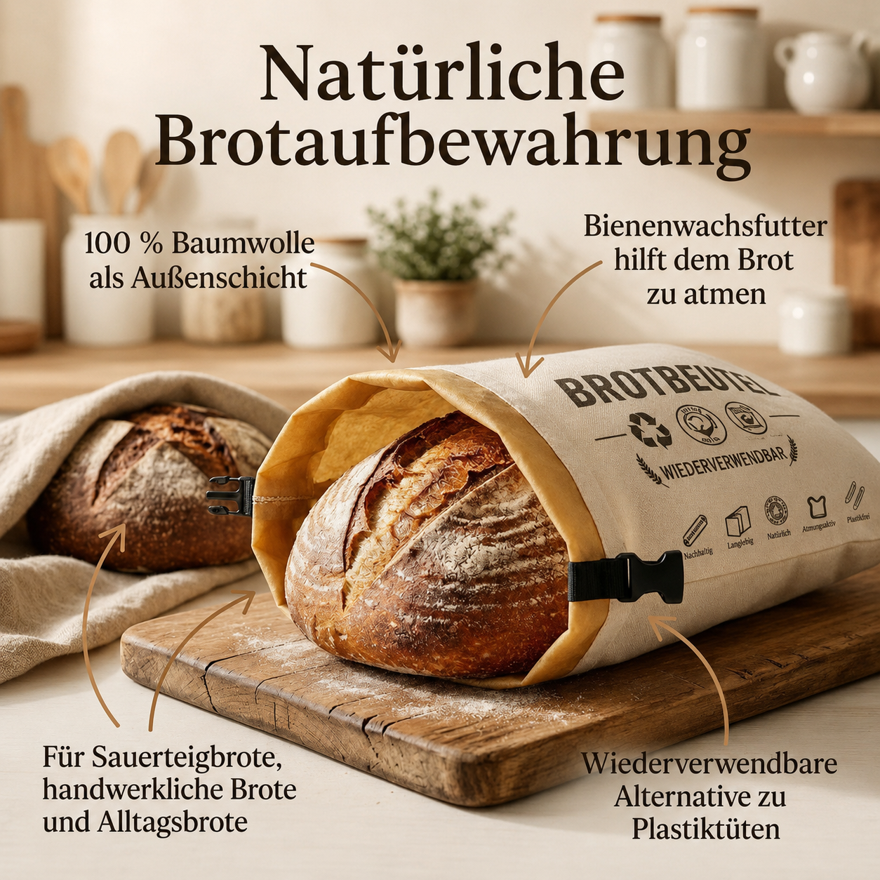 CAVELY Premium Brotbeutel